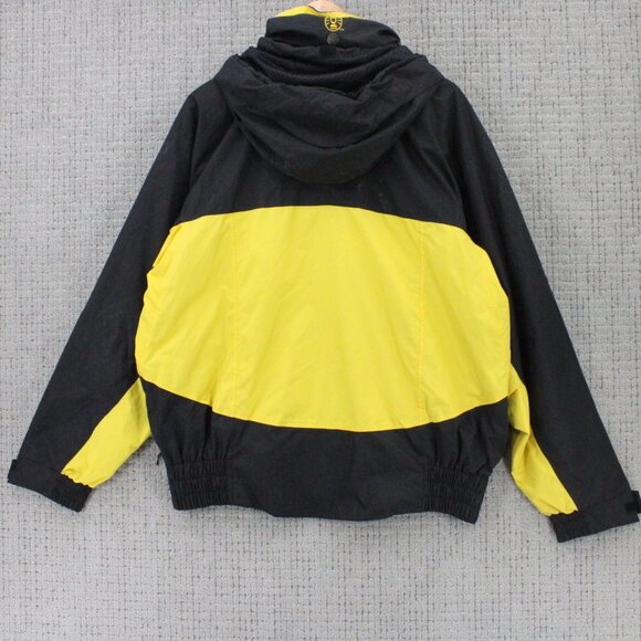 Coleman Jacket Mens Large L Black/Yellow Rain Hooded Outdoor Camping Polyester - Picture 7 of 9